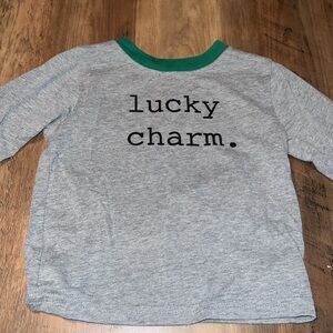 Celebrate It Gray Long Sleeve Tee with Green Collar 18 months